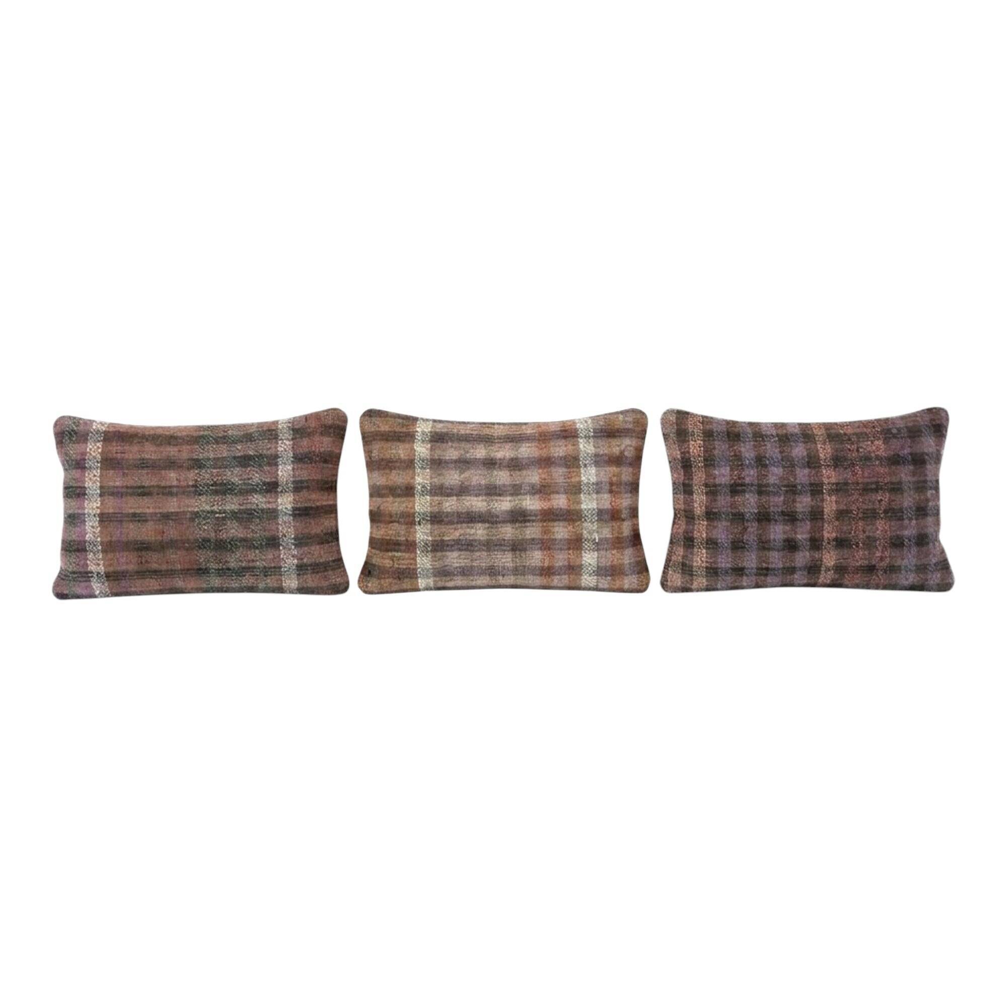 Set of 3 vintage kilim cushion covers 41x61 cm