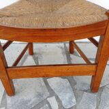 Fauteuil ancien en bois et paille