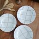 Lot de 3 assiettes creuses Salins, motif carreaux