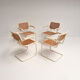Set of 4 webbing Italian design chairs, 1980s