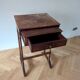 Small antique work table in elm burl – solid wood – drawer