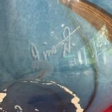 Ball sphere blue art glassware marble style murano de gino vase