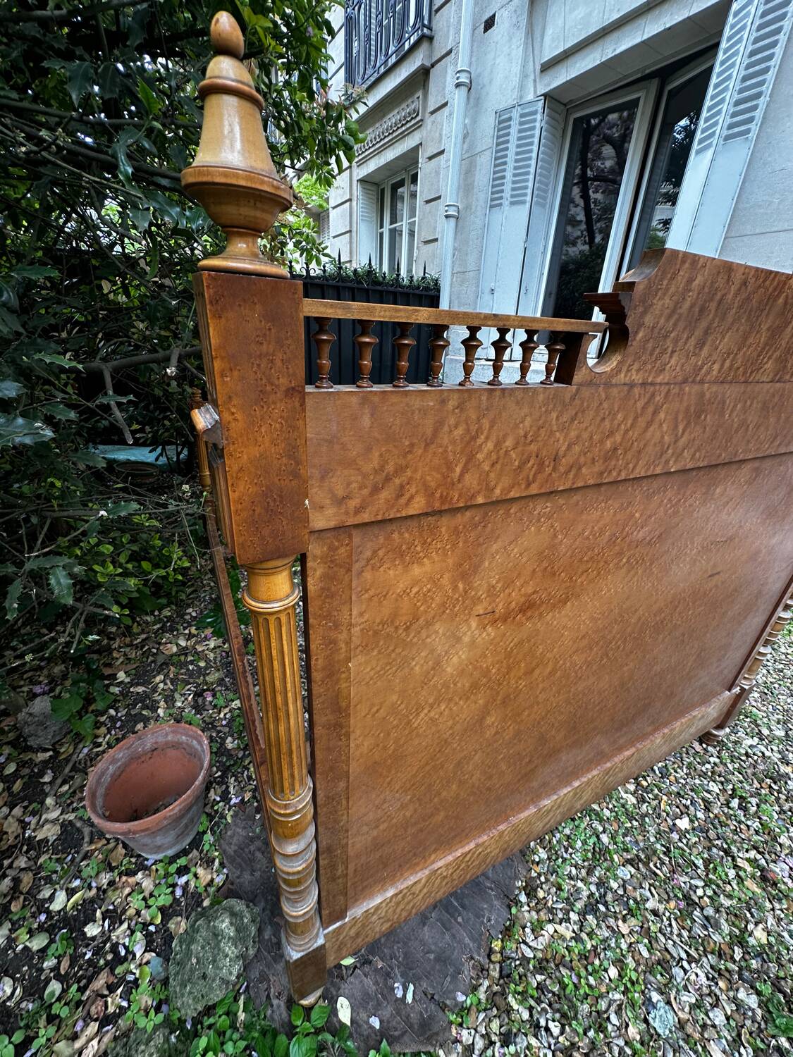 Louis Philippe wood briar bed, Restoration, 19th century