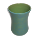 Old green blue decoration ceramic vase signed vintage