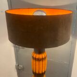 Ceramic floor lamp year 1960 two-tone lampshade