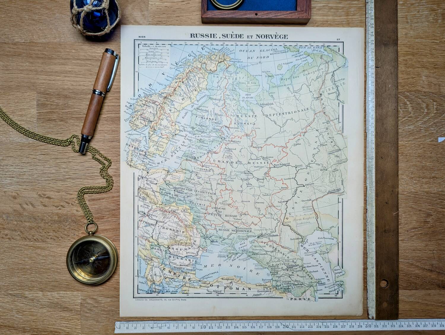 Printed in 1900, map of Russia, Sweden and Norway.