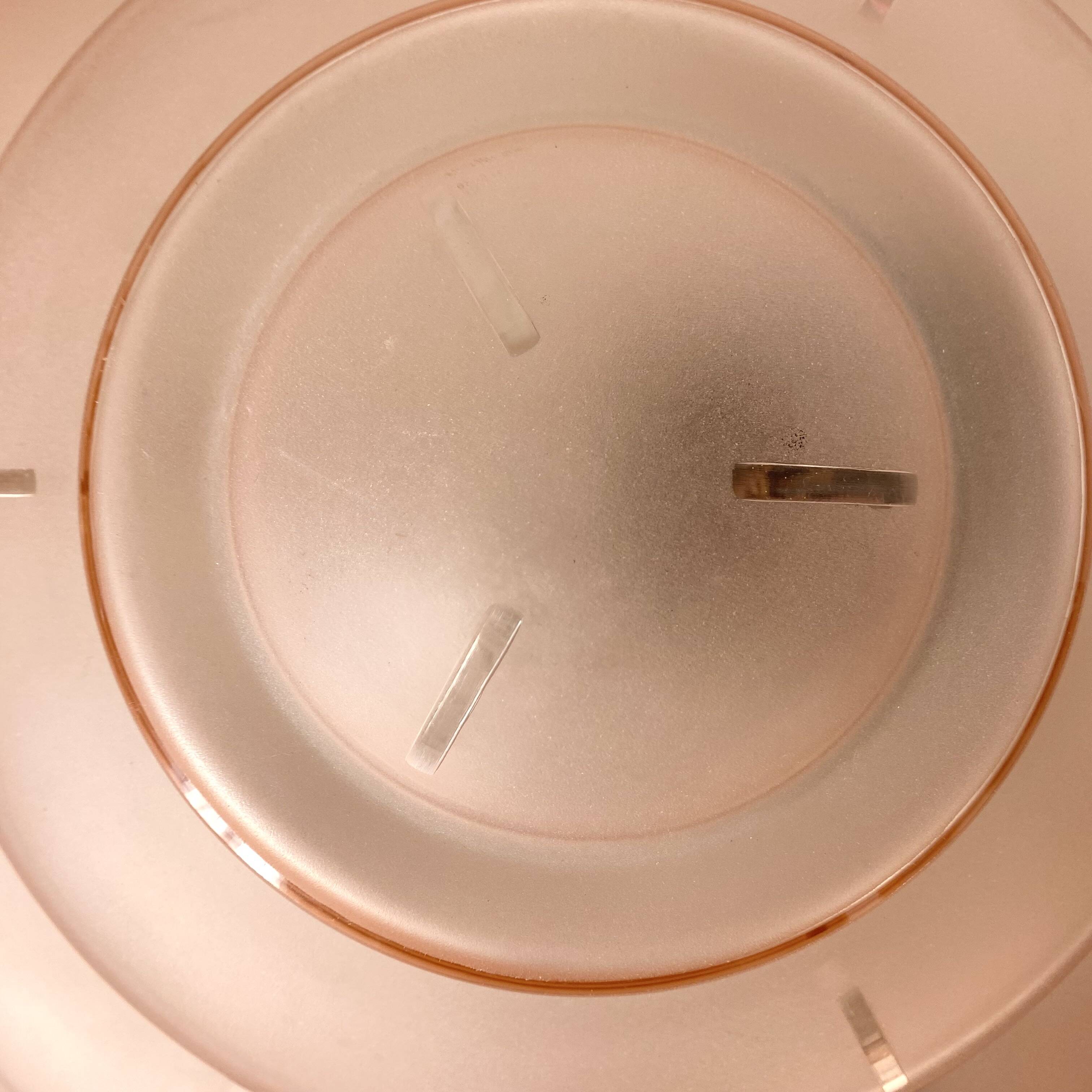 Art Deco pink glass basin pendant light