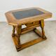 Swiss wood and slate money changer table