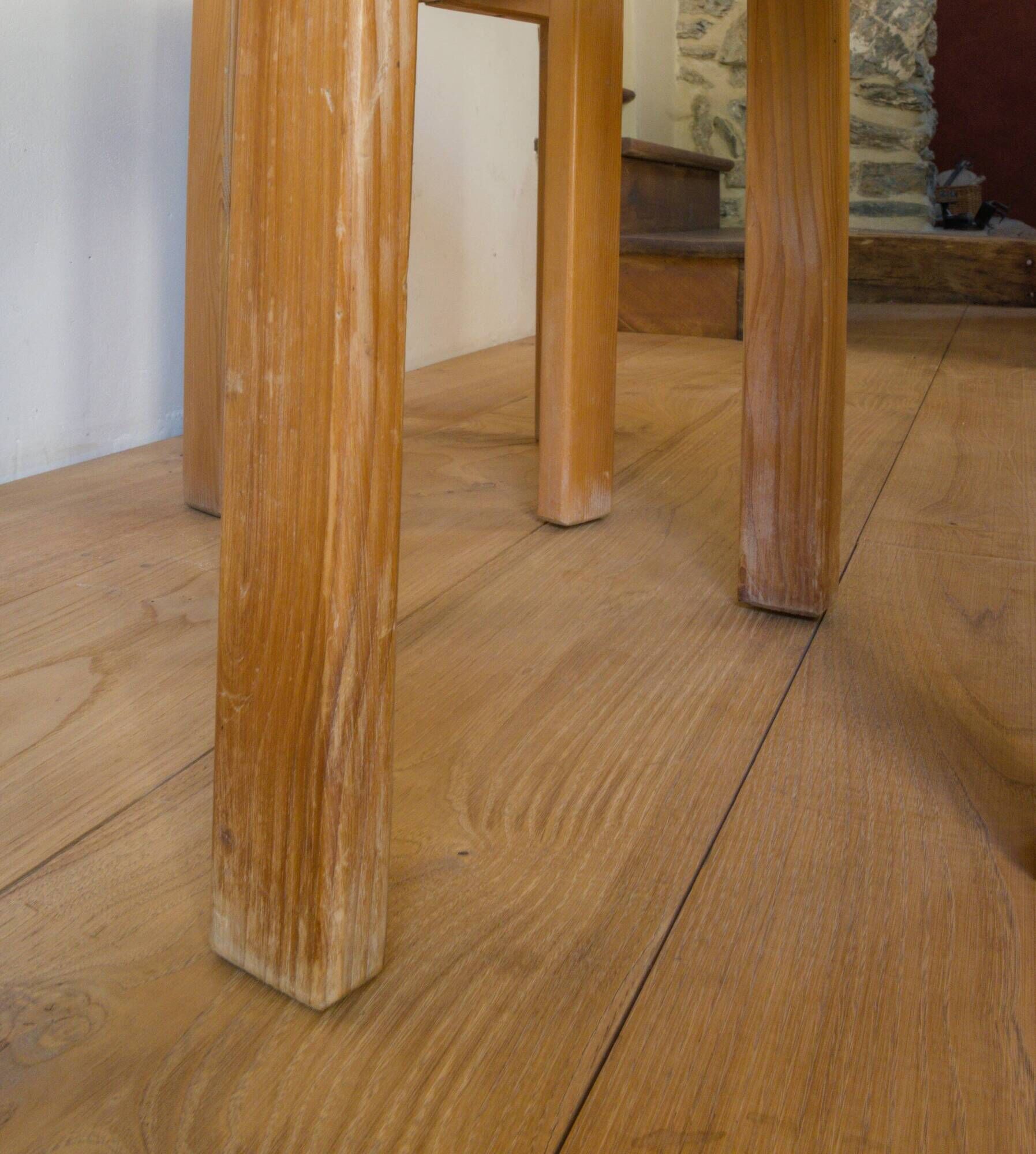 Pair of vintage solid pine stools, 1970s