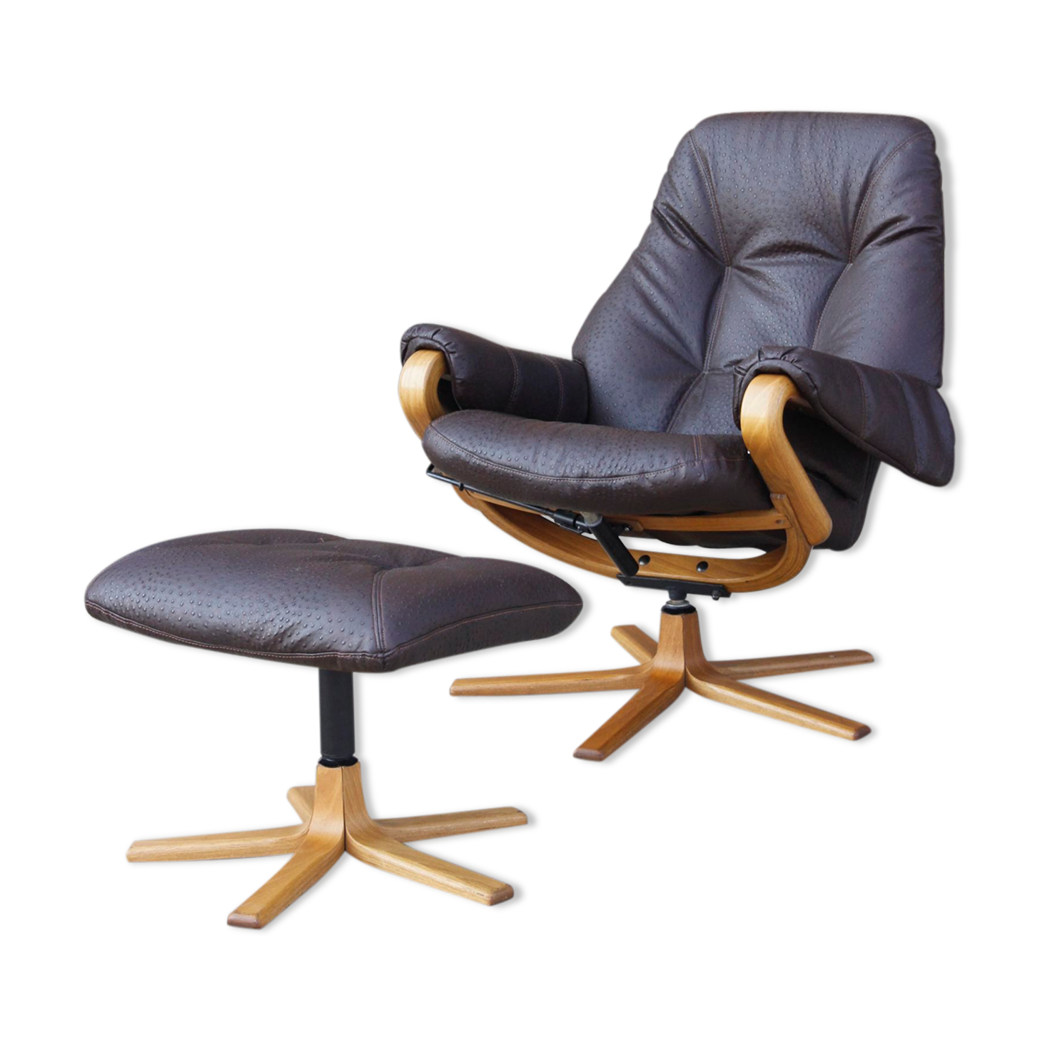 Relaxation armchair & Ottoman Scandinavian design Sweden 1960s