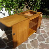 Asymmetrical oak dresser buffet