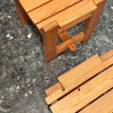 Set brutalist Swedish solid pine stools