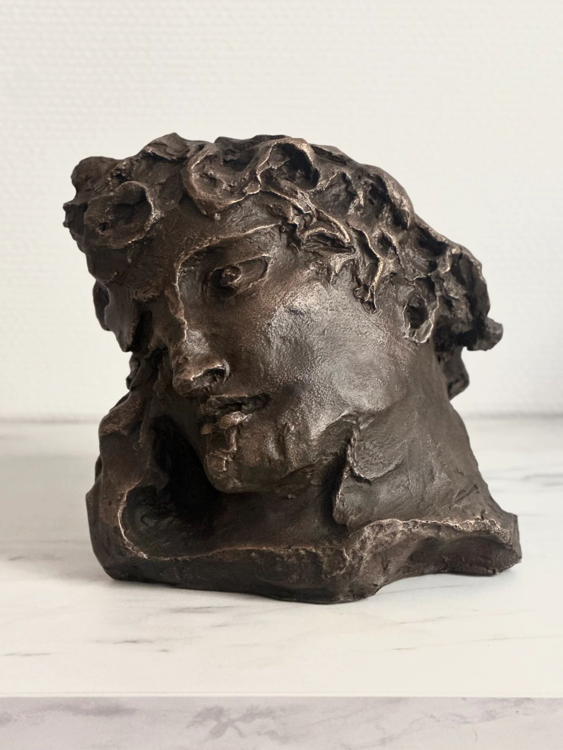 "The youth" — Claude Mary, bronze with patina, original numbered edition, 1992