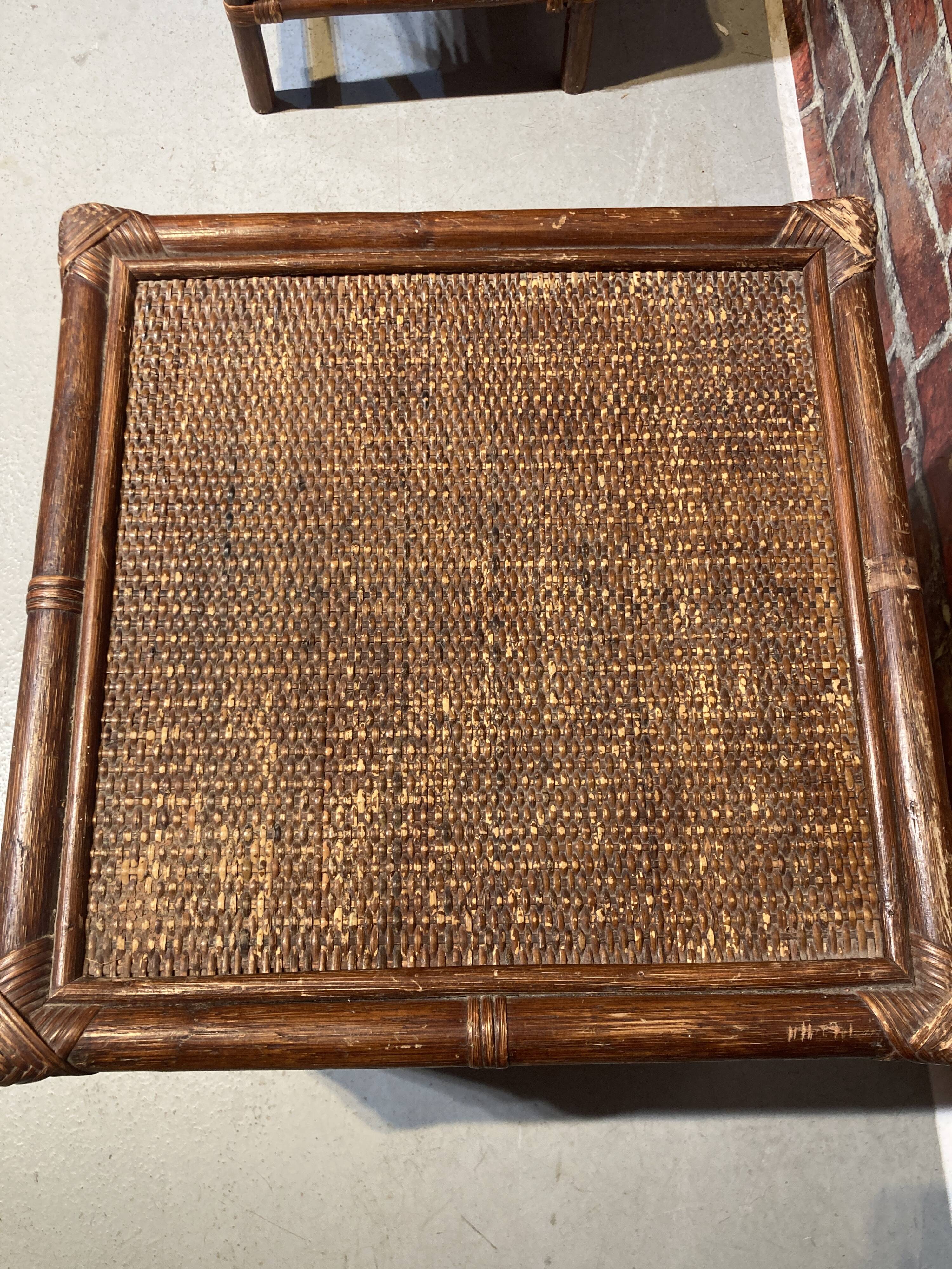 Rattan nesting table