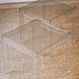 Pair of plexiglass side tables