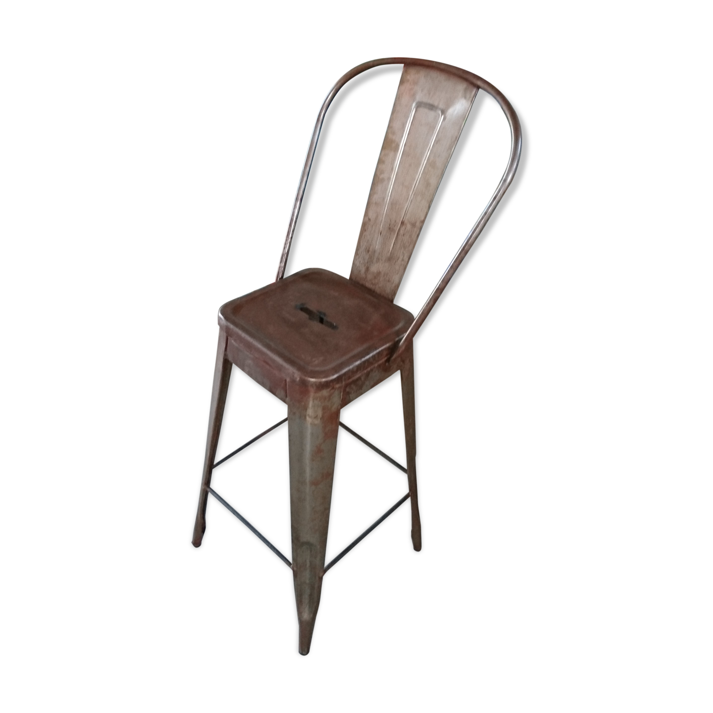 Aged industrial stool