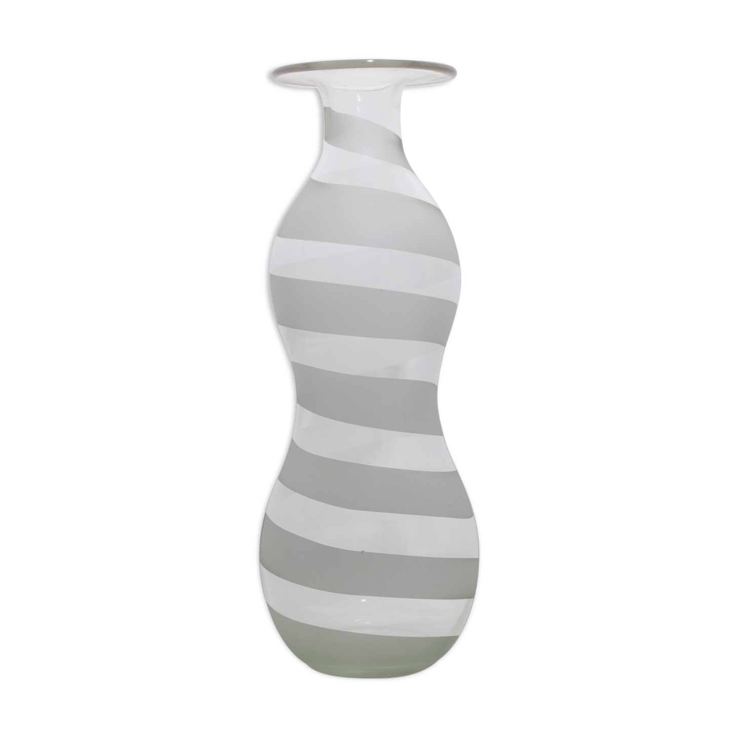 Vase soliflore verre transparent bande sablée