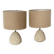 Mid-Century Modern Pair of Stone Lamps, France