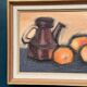 Original Swedish Oil on Panel – "Kattle and Oranges" by Herald – Signed – Dated 1966 – Framed Vintage Piece