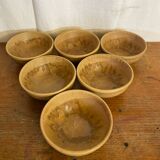 Set of 6 vintage rhodaceram ceramic bowls, beige and brown