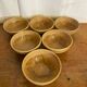 Set of 6 vintage rhodaceram ceramic bowls, beige and brown