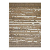 Relief jute rug in white and black 190x290 cm
