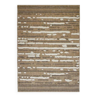 Relief jute rug in white and black 190x290 cm