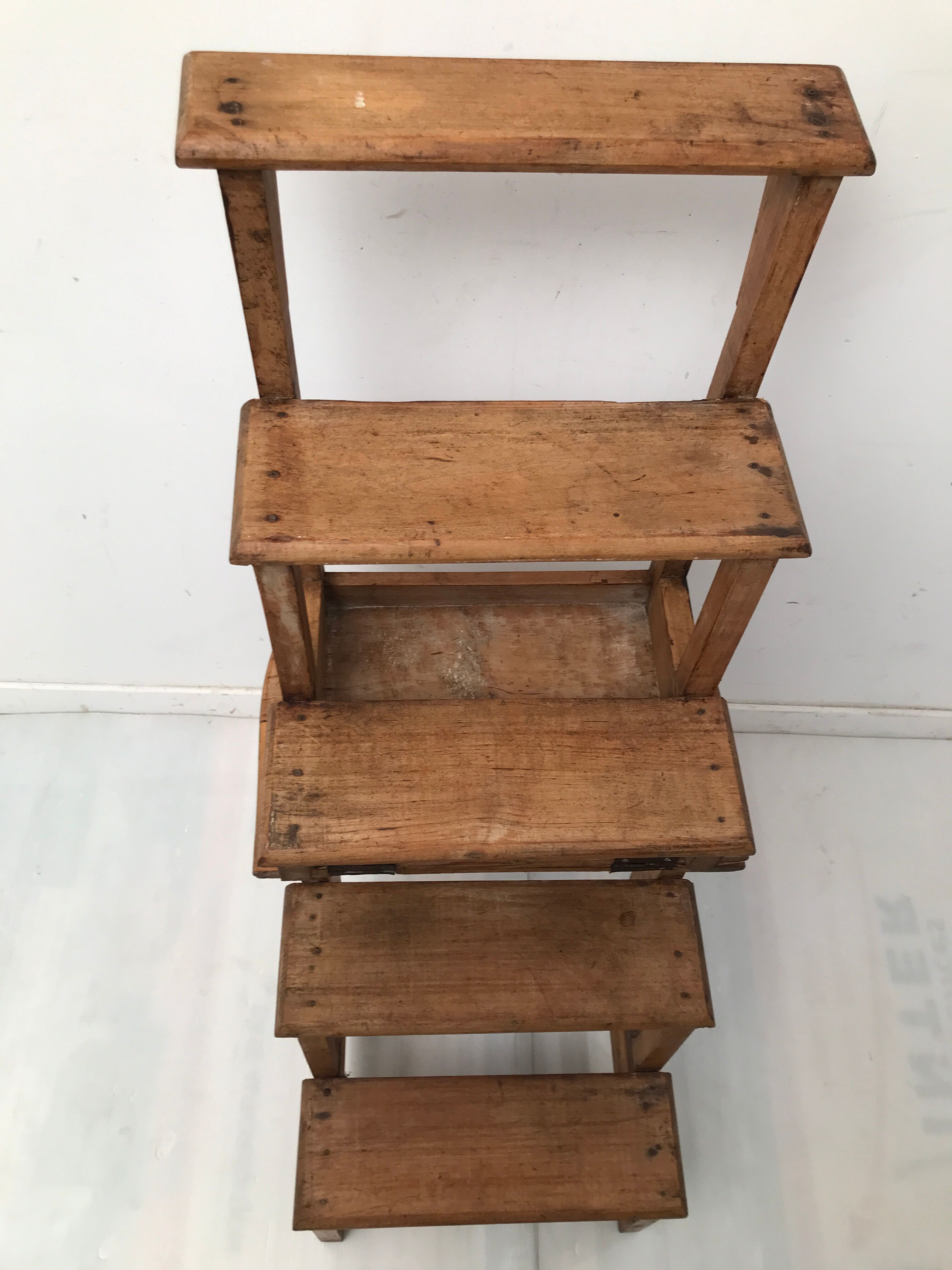 Stepladder armchair oak bookcase 50s-60s
