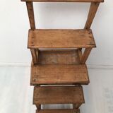 Chaise   escabeau bibliothèque en chêne années 50-60