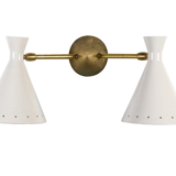 Italian wall lamp sconce double white