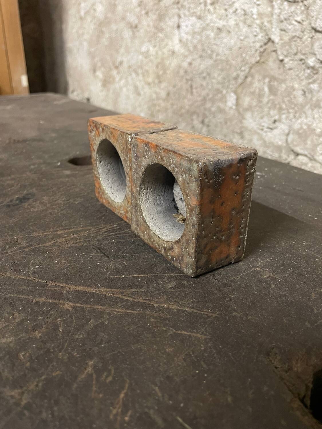 Pair of vintage candlesticks by spadaro – glazed ceramic