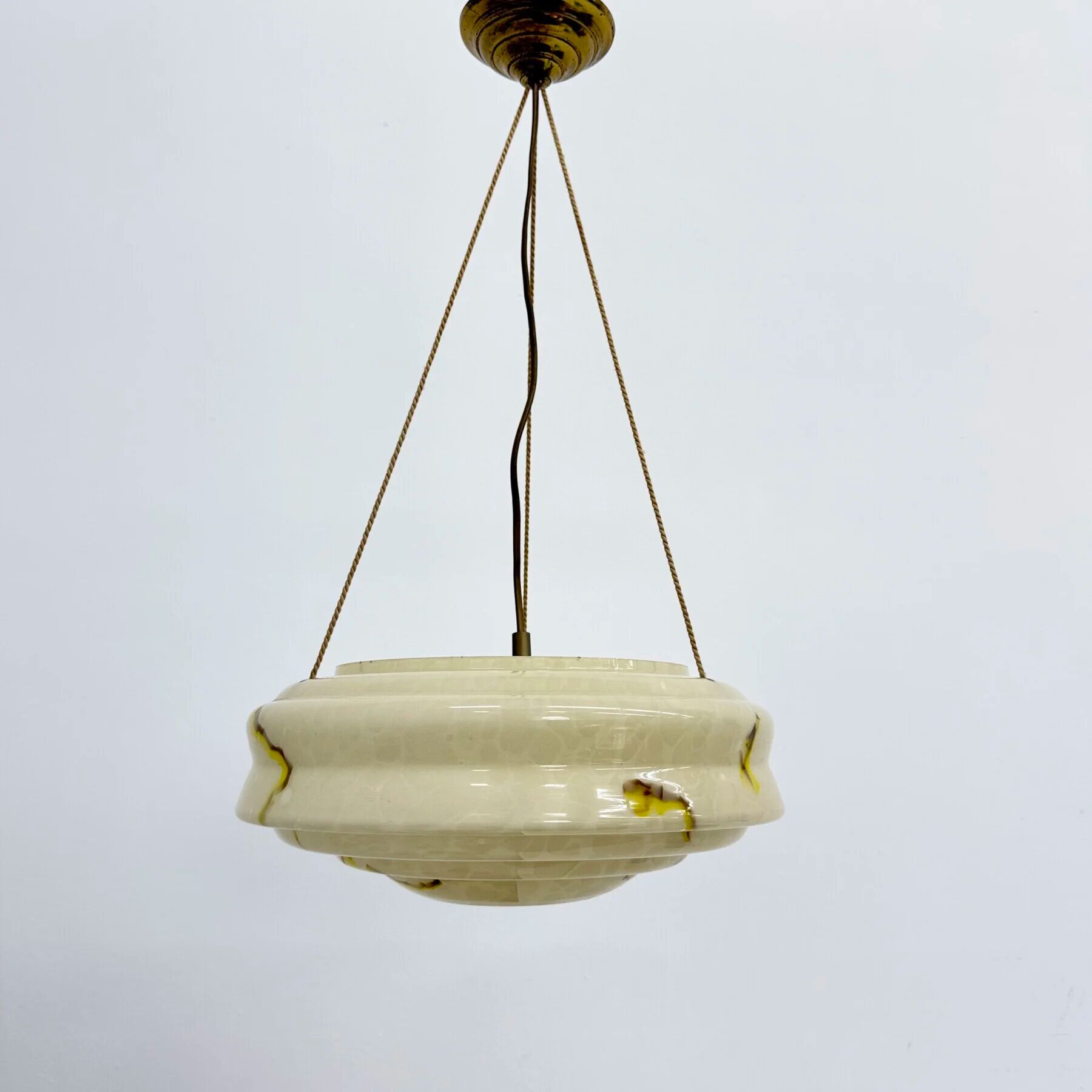 Art deco glass hanging lamp, 1950s