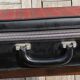 Vintage suitcase in red and skai Scottish fabric
