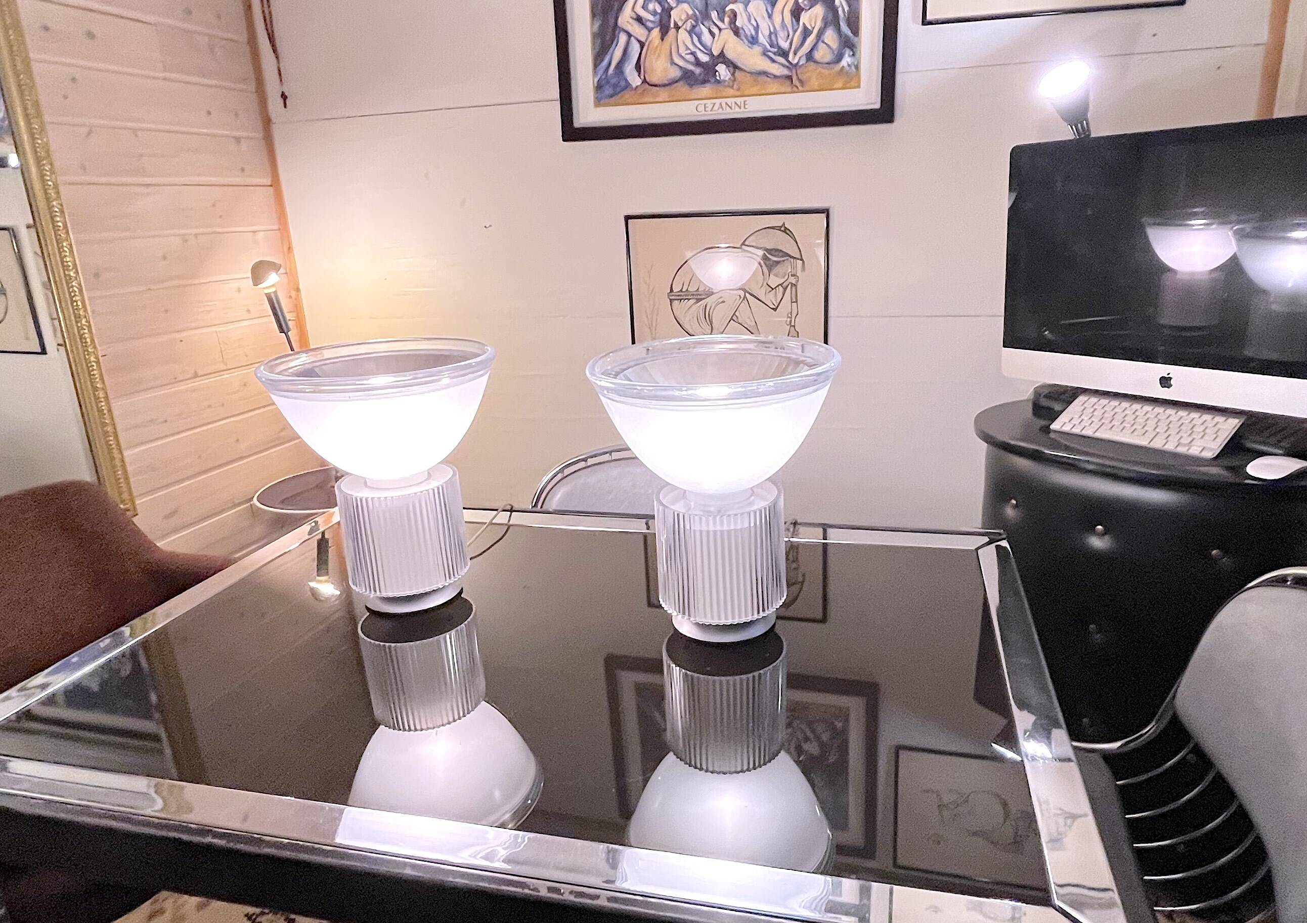 Iguzzini by Massimo Vignelli, table lamp, lucite metal, Italy 1980