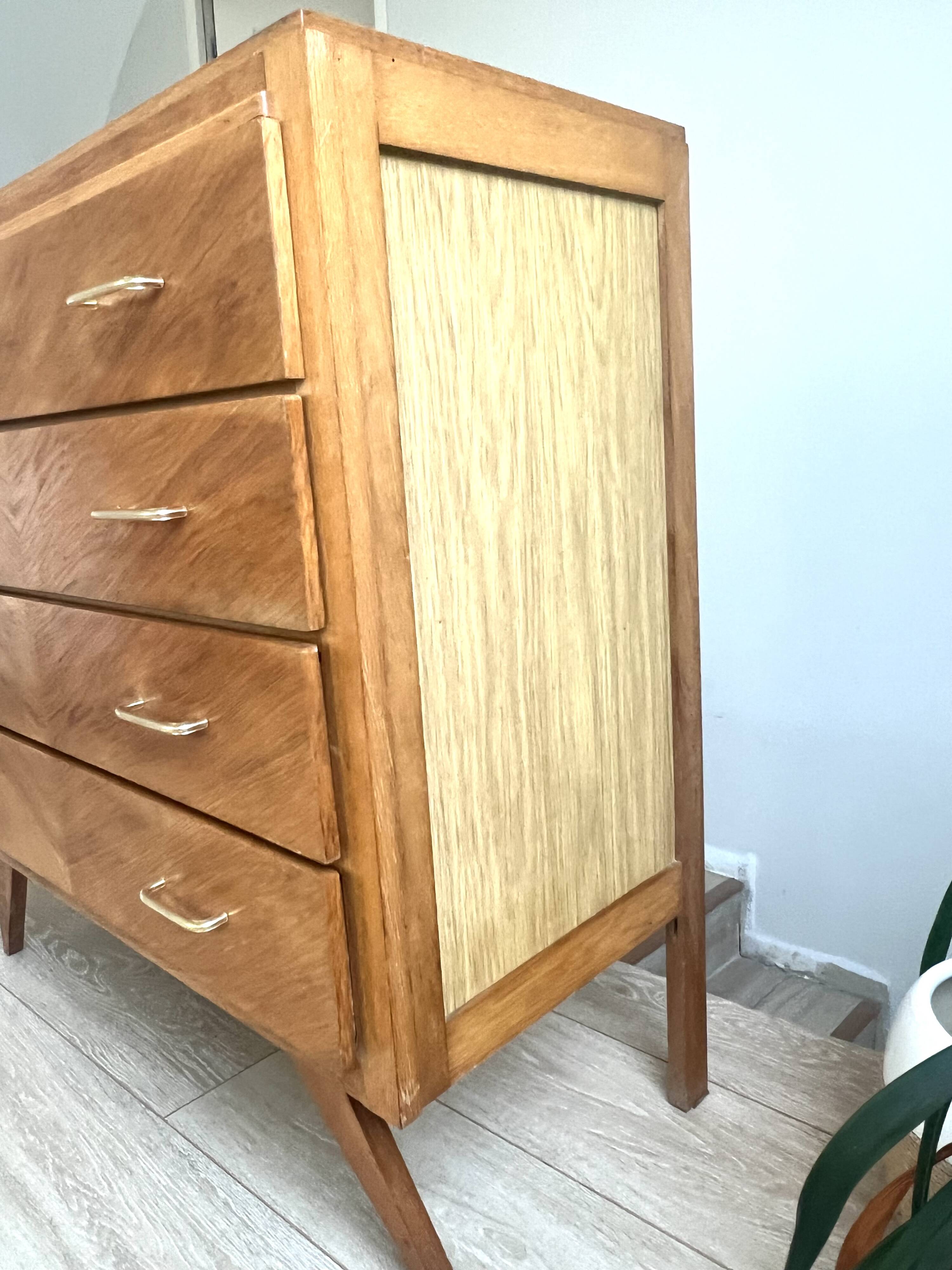 Vintage chest of drawers with compass feet