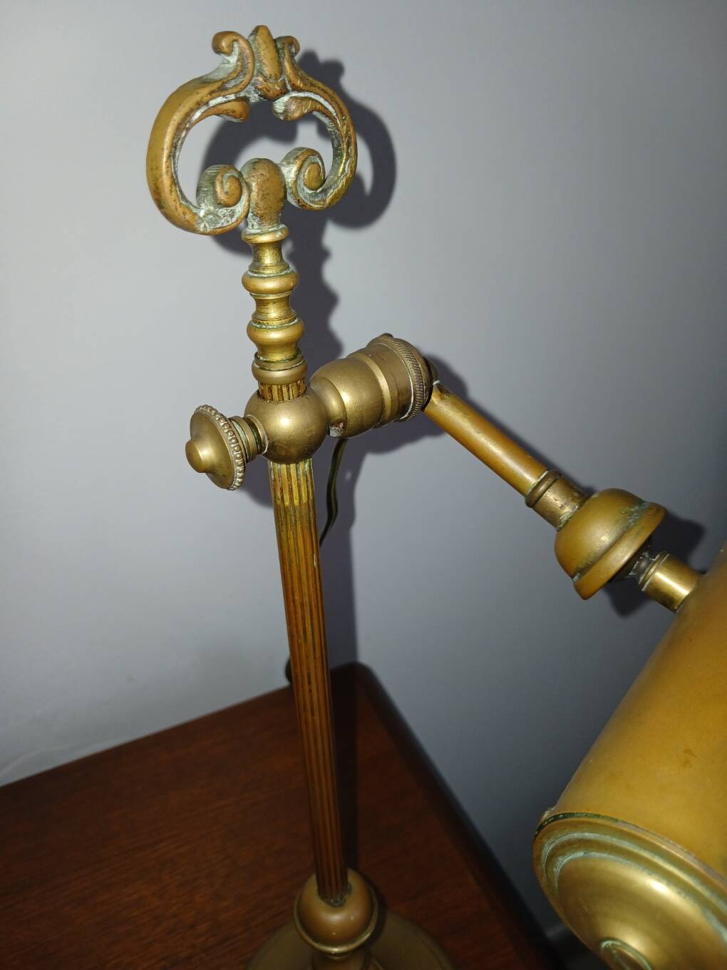 Antique brass notary lamp, desk lamp.