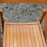 Set of 6 folding chairs in solid beech from the 70s