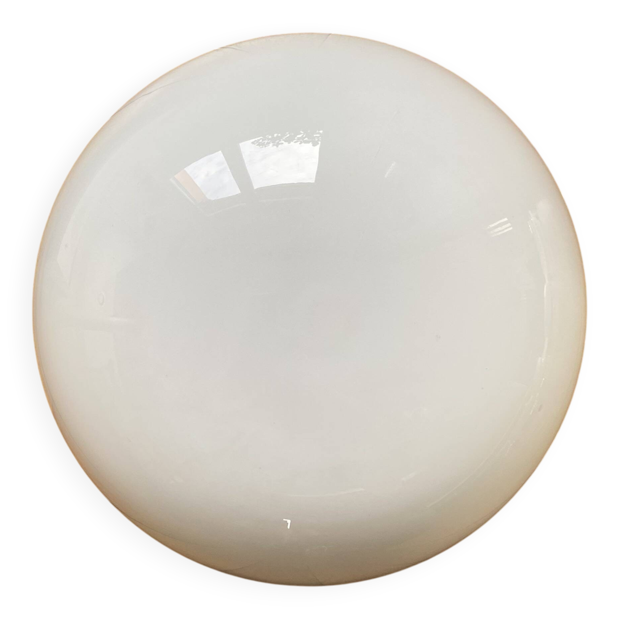 Large wall-mounted ceiling light, half-spherical, 30 cm, white opal glass.