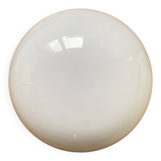 Large wall-mounted ceiling light, half-spherical, 30 cm, white opal glass.