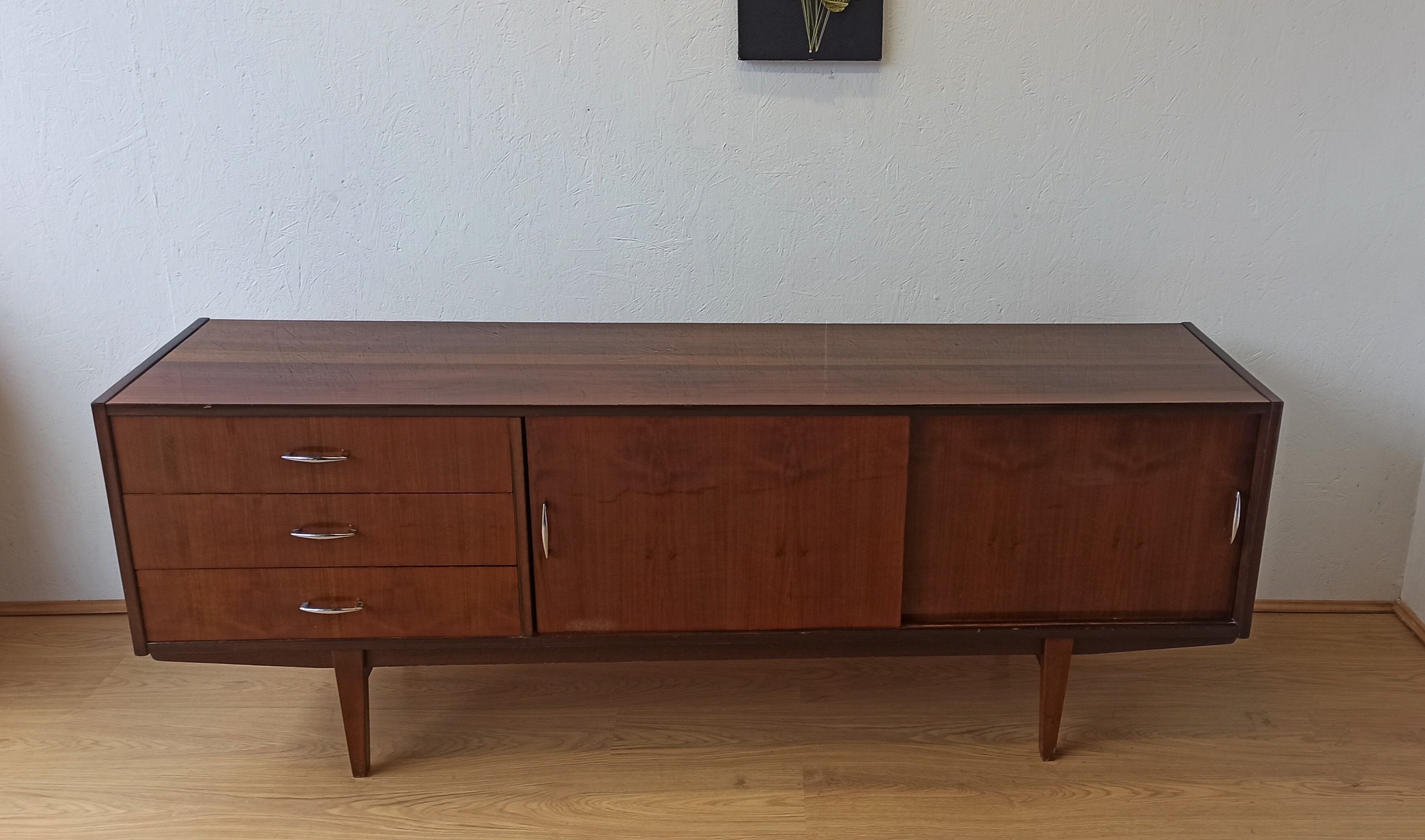 Modernist long sideboard of the 1970s