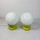 Lot of 2 Oval Table Lamps Wood Space Age Vintage 70s Italy