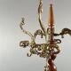 Twisted wooden coat rack with gilded bronze, 20th century