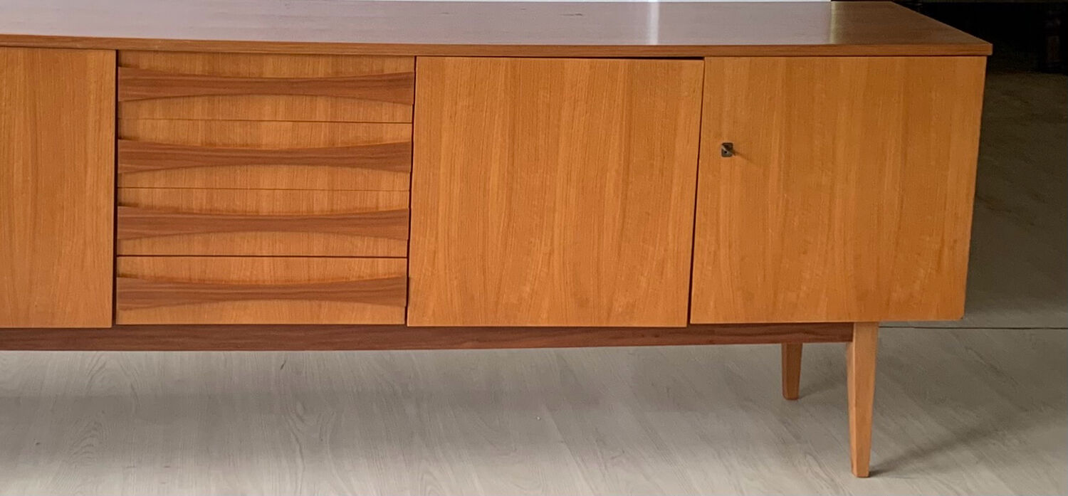 Vintage Scandinavian sideboard in blonde teak