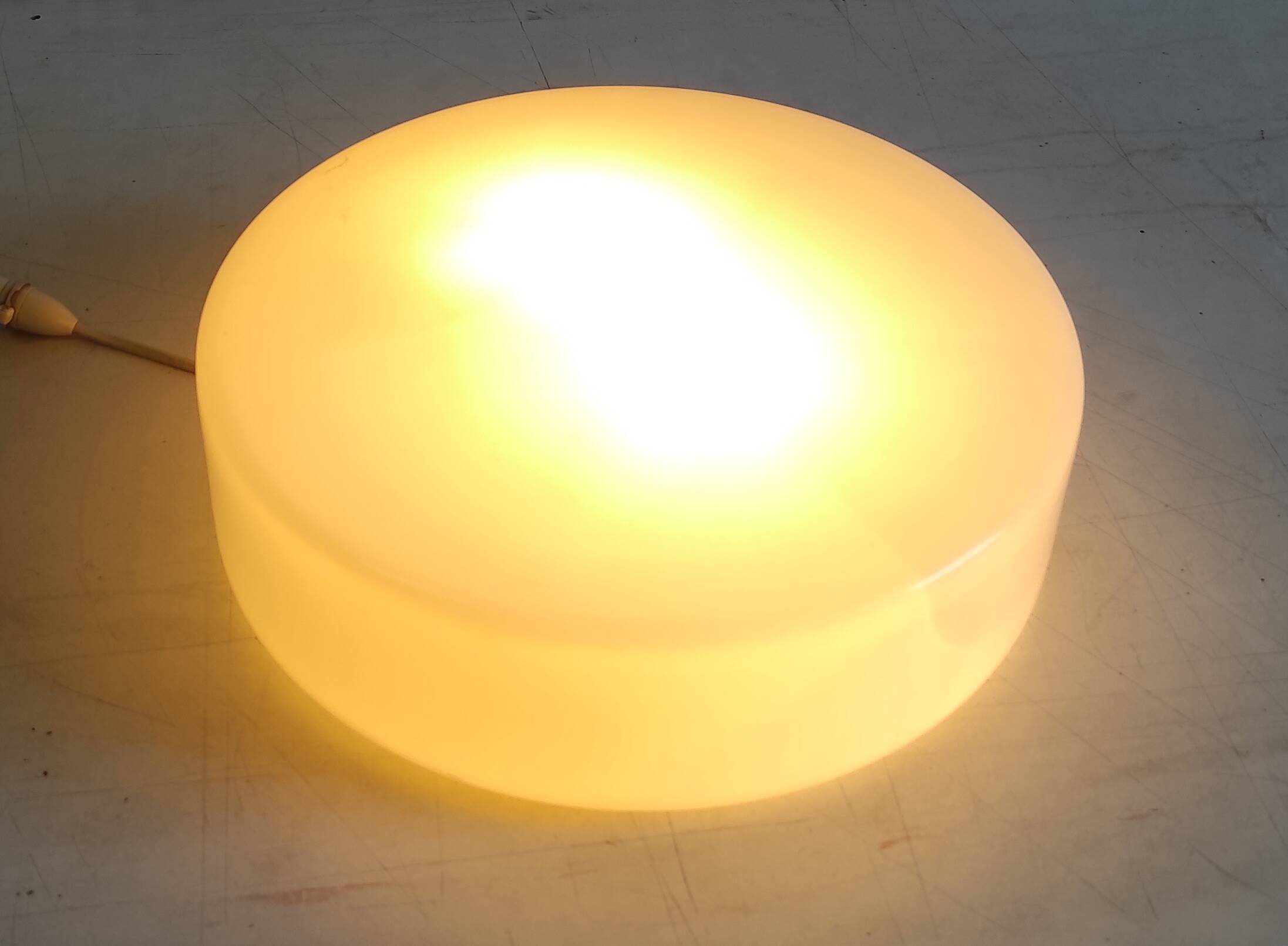 Bauhaus style ceiling or wall light in opaline glass - mid-20th century