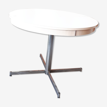 Table des années 70 chrome et formica perlé