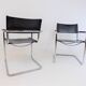 Matteo grassi mg5 set of 2 leather cantilever chairs