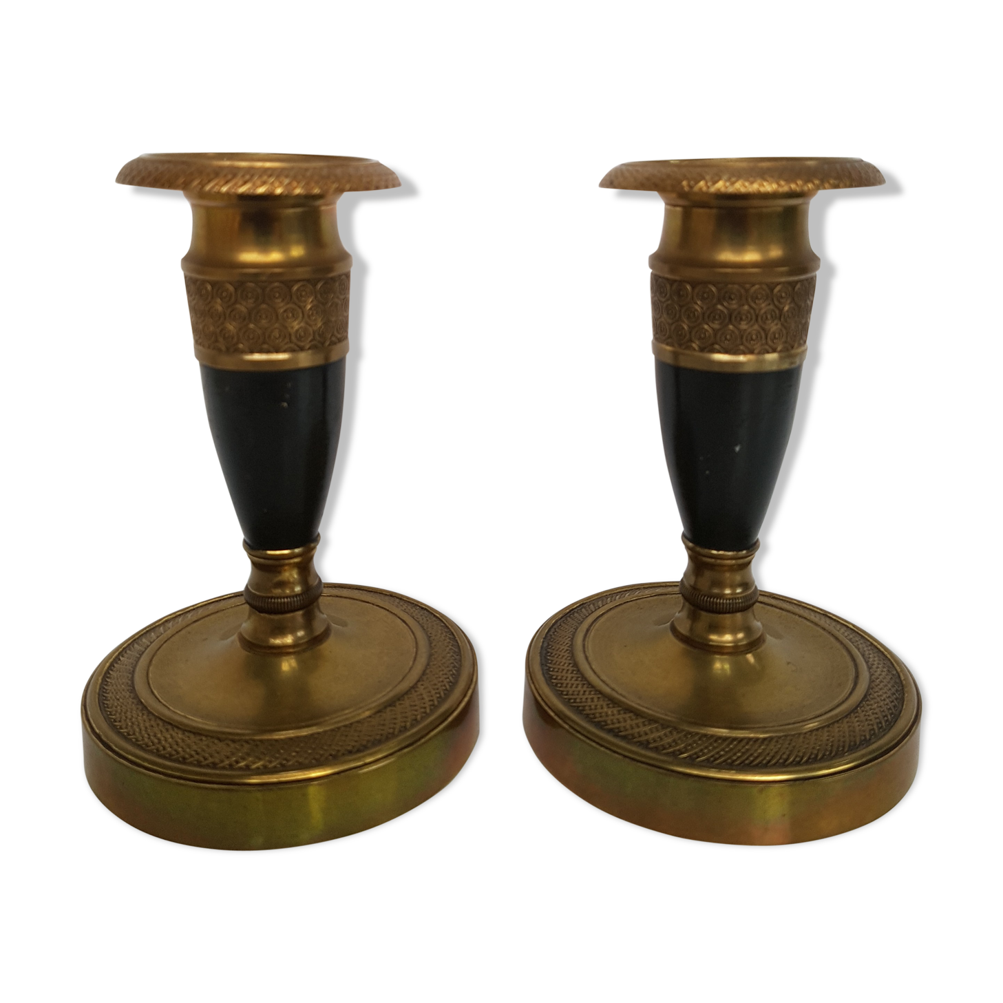 Bougeoirs style Directoire en bronze