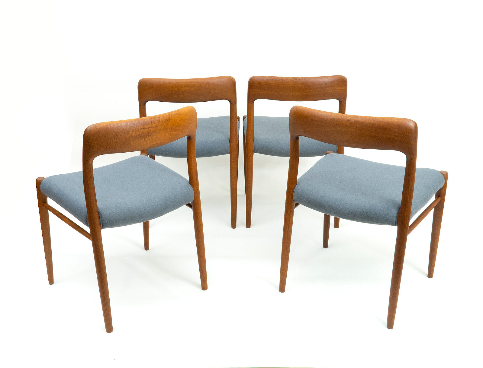 Danish teak chairs model 75 by Niels Otto Møller, Set of 4