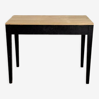 Bureau bois noirci plateau vernis