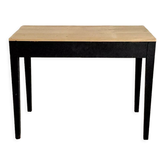 Bureau bois noirci plateau vernis